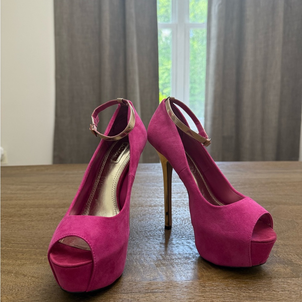 Wild Pair Pink Stiletto Heels with Platform